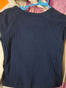 Zudio "Feeling Lucky" Navy Blue Top