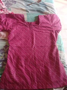 Beautiful Pink Striped short kurti