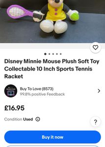 Disney Minnie Mouse Plush Soft Toy Collectable