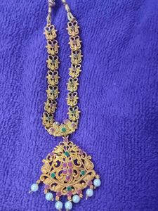 Copper Base Long South Indian Jewellery Set.