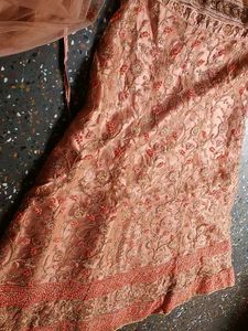 Bridal Peach Embroidered Lehenga Choli