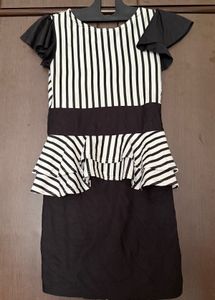 Chic Striped Peplum Dress