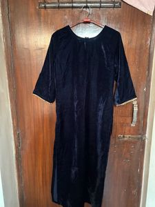 Embroidered Velvet Kurta