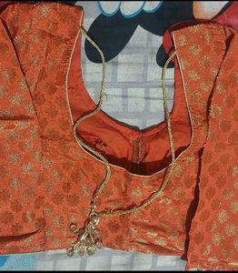 GentlyUsed Designer Orange Brocade Blouse