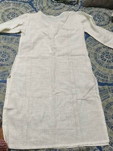 Elegant White Linen Kurta