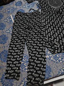 Black Printed Kurta Set