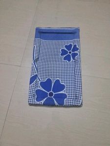 Cute Cat on Blue Floral Mat of 1