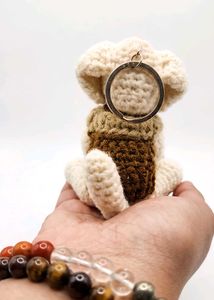 Handmade Crochet Dog Keychain Charm