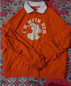 Orange Collared Sweatshirt