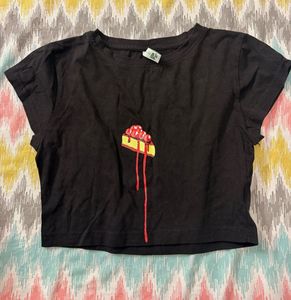 Cute Cherry Cheesecake Crop Top