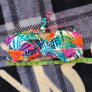 Vibrant Tropical Print Bikini Top