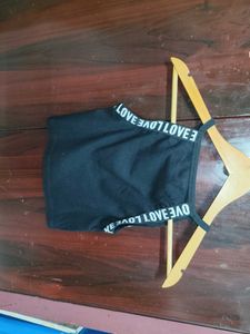 Black Crop Top with "I LOVE" Print