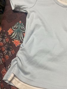 Cute Light Blue Layered Top