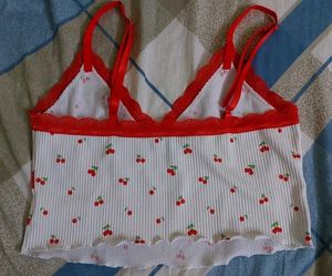 Lace Trim Cherry Cami Top