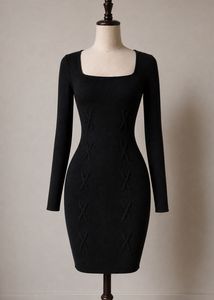 Elegant Black Knit Dress