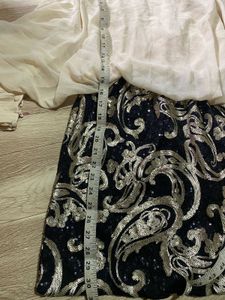 Sheer Sleeve Sequin butterfly top dress
