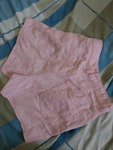 Pink Denim Shorts