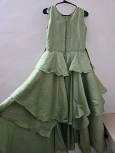 Elegant Sage Green Layered Gown