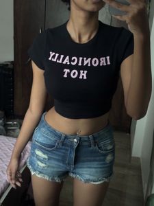 black Crop Top xs