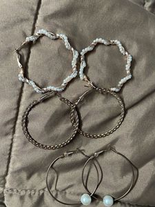 Set of 3 Pairs Hoop Earrings