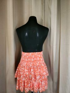 Chic Ruffle Floral Mini Skirt