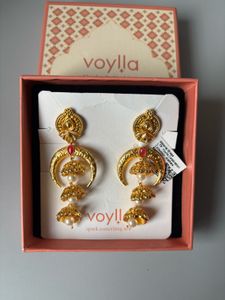 Voylla Earrings - Traditional Gold Jhumkas