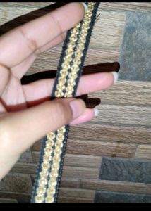 Grey And Golden Colour Lace