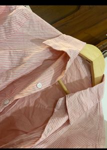 Chic Pink Striped Ruched Shirt