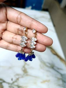 Royal Blue Crystal Drop Earrings