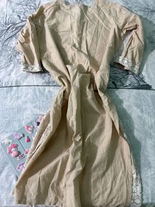 Elegant Beige Embroidered Kurta
