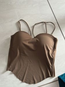 Brown Corset Style Tank Top