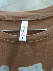 Cute Bear Print Casual T-shirt