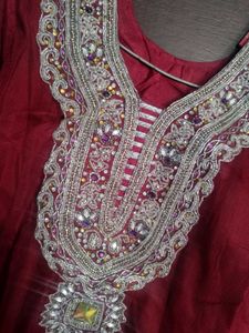 Elegant Maroon Anarkali Kurta Set