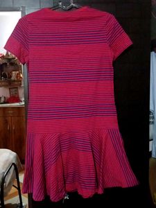 Lacoste Pink &amp; Navy Striped Dress