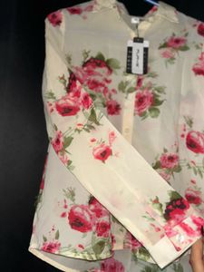 Floral Print Sheer Blouse