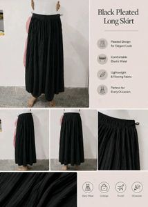 Bonobo Charcoal Crinkle Midi Skirt(EU 36