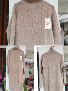 Chunky Knit Turtleneck Sweater Dress