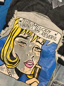 Denim Jacket with Pop Art