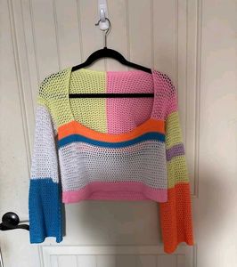 Y2K Bohemian Hollow Out Knit Top