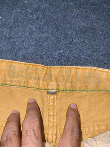 GARCIA Garment-Dyed Mustard Yellow Slim Trousers