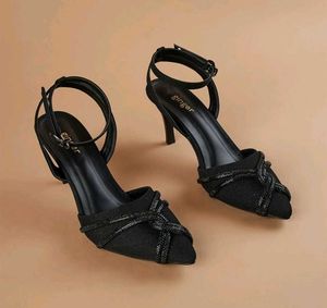 New Elegant Black Stiletto Heels