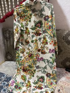 White Printed Summer Dress For Women