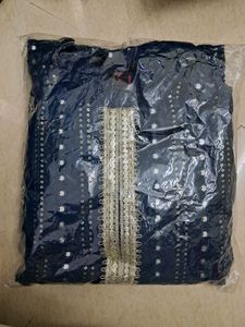 Blue Sequence Work Festive Wear