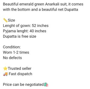 Green anarkali kurta set (festive)