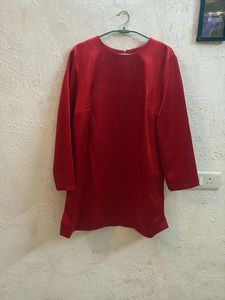 H&amp;M Red satin dress