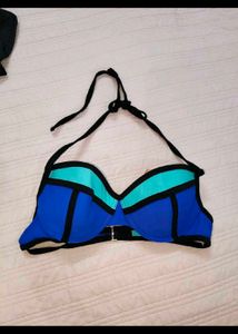 Colorblock Halter Bikini Top