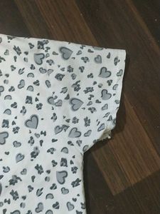 Cute Heart Print Kurta Set