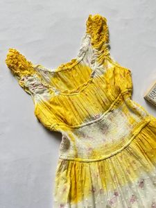 Sunny Yellow Tie-Dye Summer Dress