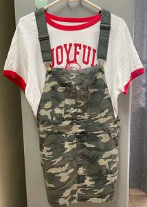 NEW camo pinafore dress