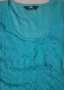 Aqua Lace Detail Blouse